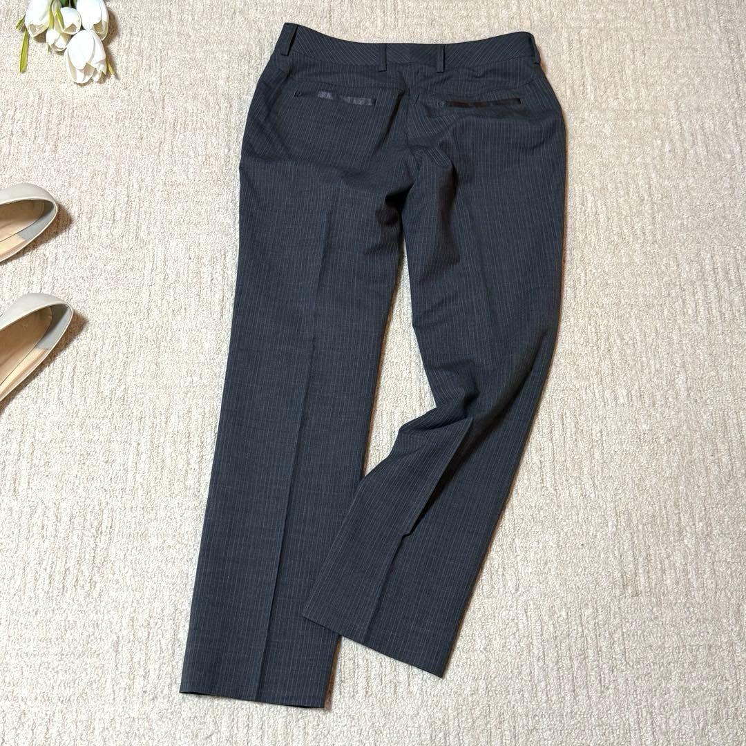 オリヒカ　ストライプ　パンツスーツ　背抜き　フォーマル　ビジネス　グレー　M