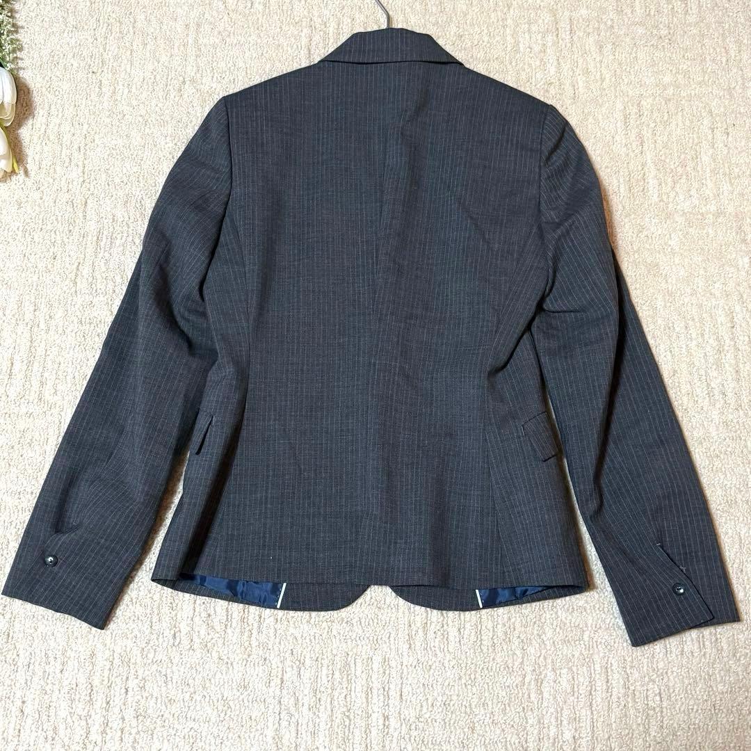 オリヒカ　ストライプ　パンツスーツ　背抜き　フォーマル　ビジネス　グレー　M