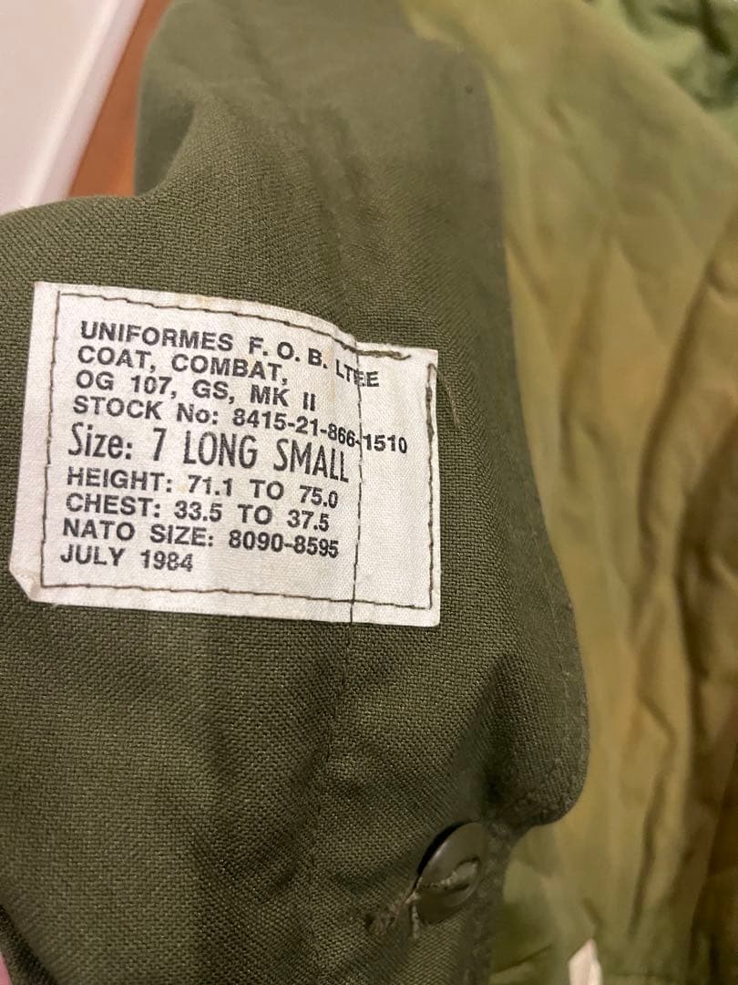 淳ヴィンテージカナダ軍のMK2コンバットジャケット