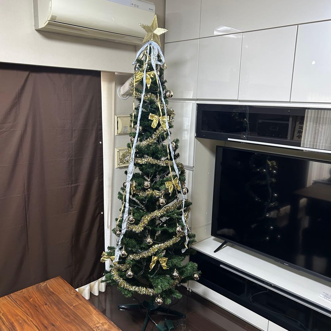 【ペジョ】クリスマスツリー 約210cmオーナメント付きセット