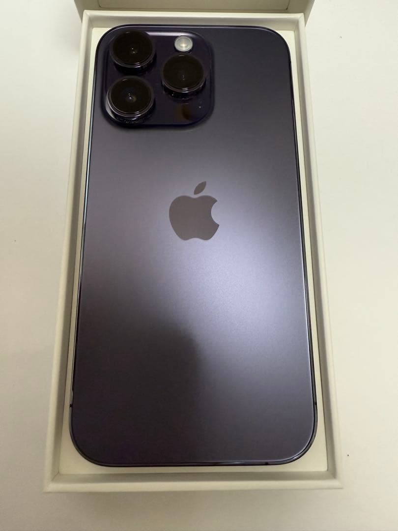 【美品】AppleiPhone14ProディープパープルSIMフリー