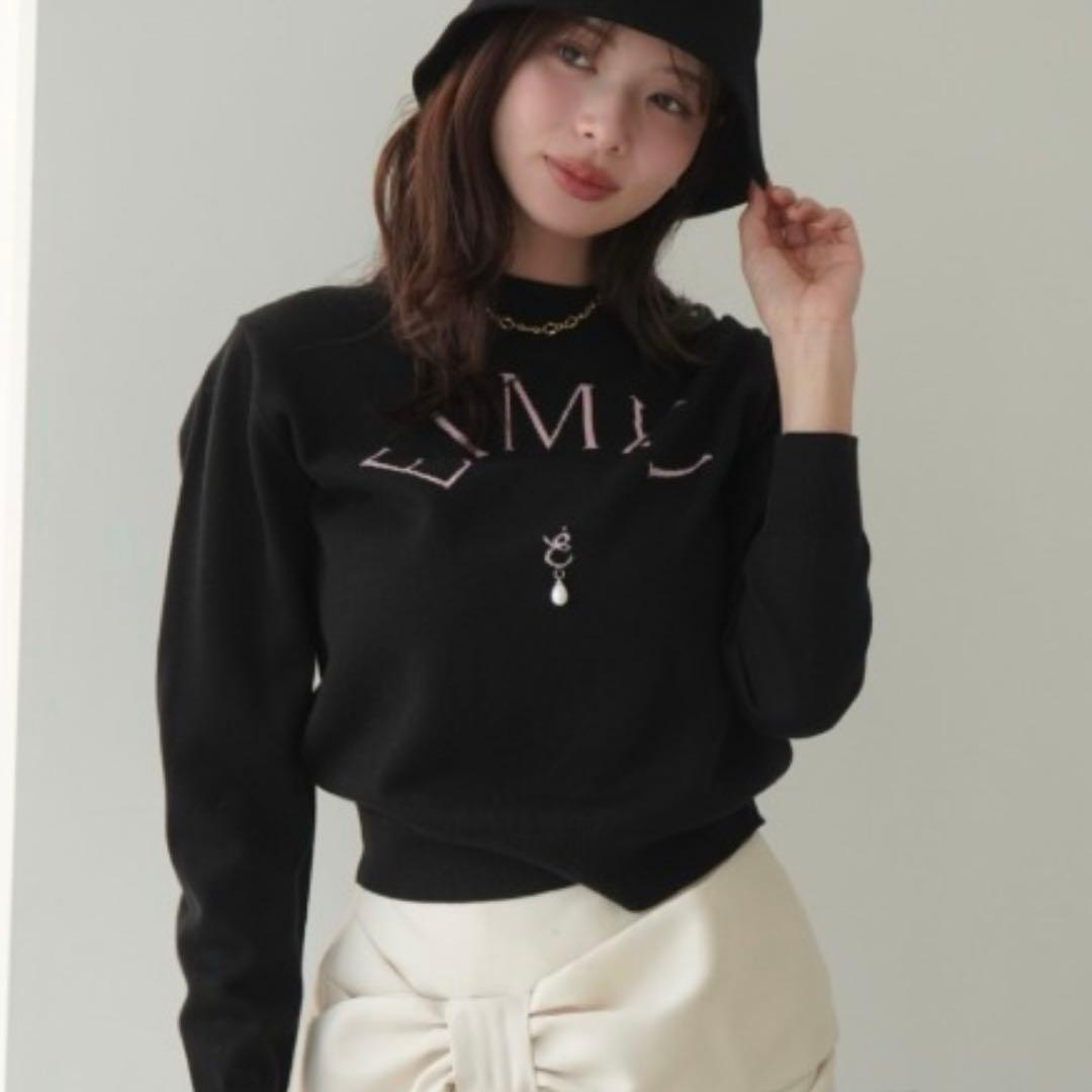 EIMY ISTOIRE ロゴニットプルオーバー 黒