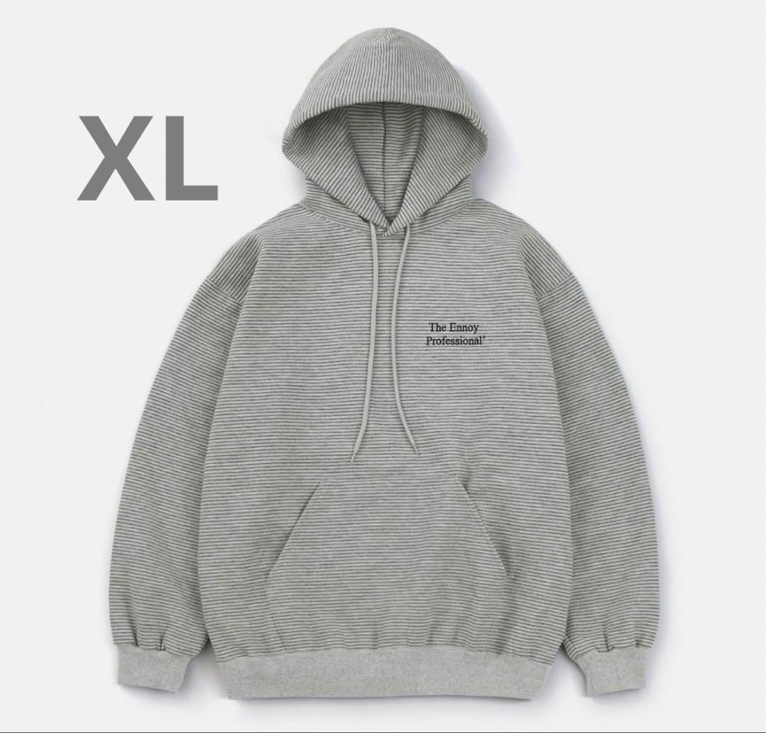 ENNOY / BORDER HOODIE SWEAT GRAY XLサイズ