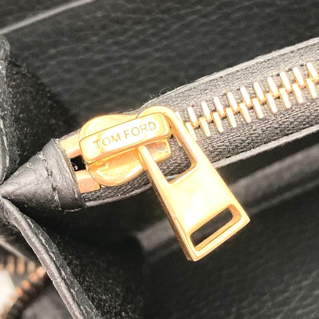 Seren✨ TOM FORD 長財布 ラウンドジップ 黒 レザー ロゴ