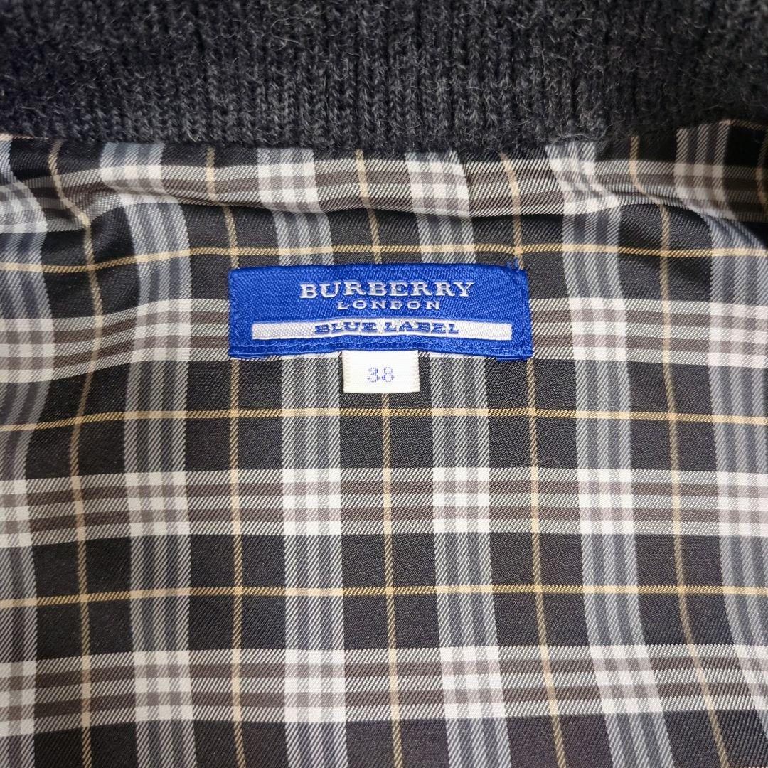 【希少】バーバリーブルーレーベル　スタジャン　フード　チェック　ホースロゴ刺繍