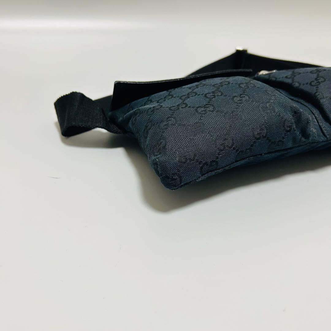 GUCCIグッチ GGキャンバス レザー ボディバッグ ウエストポーチ
