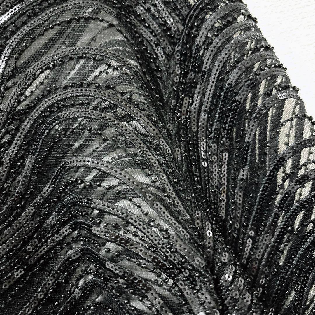 Emporio Armani スパンコールビーズ シアートップス　ブラック　新品