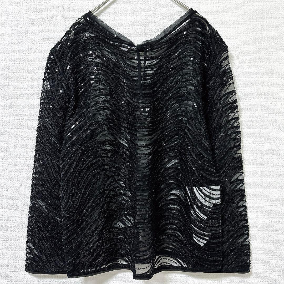 Emporio Armani スパンコールビーズ シアートップス　ブラック　新品