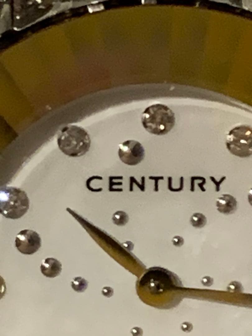 輝く✨CENTURY TIME GEM シェル文字盤12P ダイヤ腕時計　稼働中