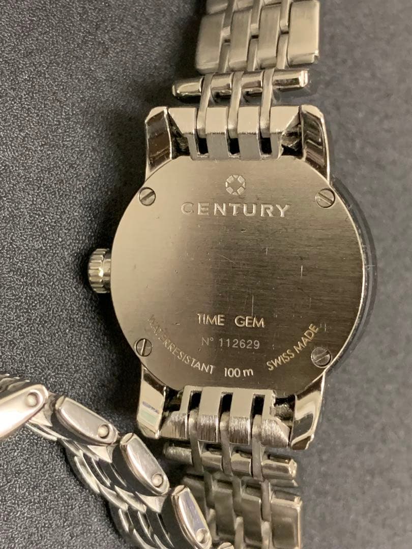 輝く✨CENTURY TIME GEM シェル文字盤12P ダイヤ腕時計　稼働中