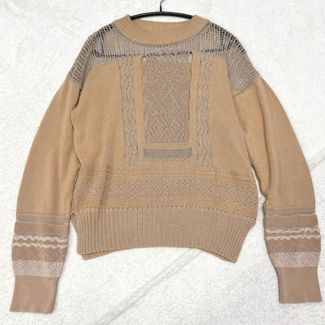 Mame Kurogouchi シアーレース透かし編みニット