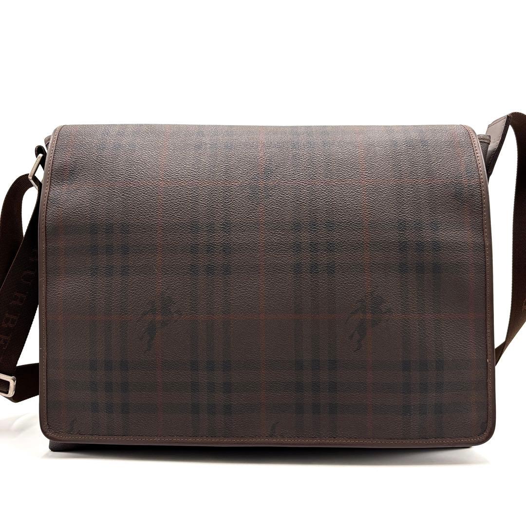 【極美品】バーバリー ショルダーバッグ メッセンジャー ノバチェック ホースロゴ