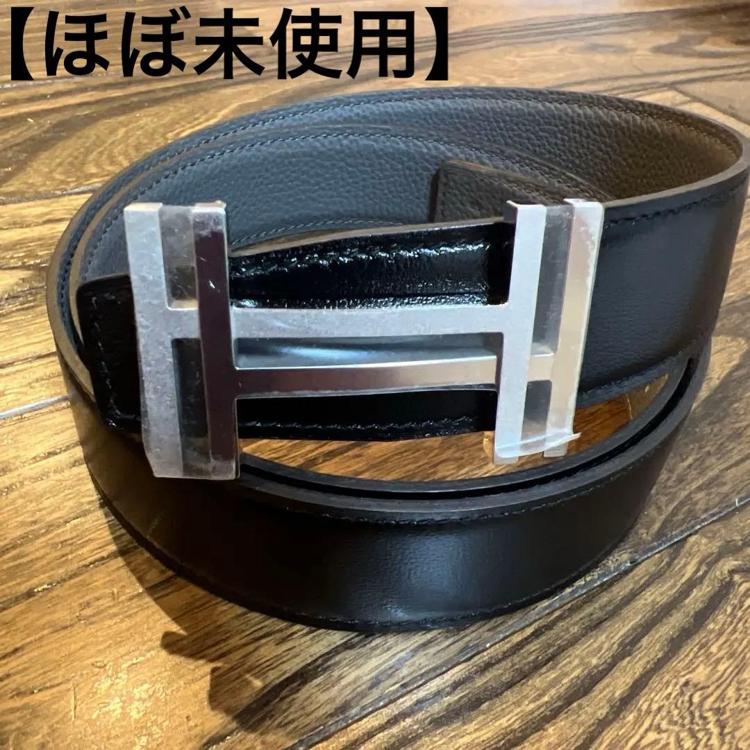 【ほぼ未使用 】HERMES エルメス Hオカレ レザーベルト 85 ブラック