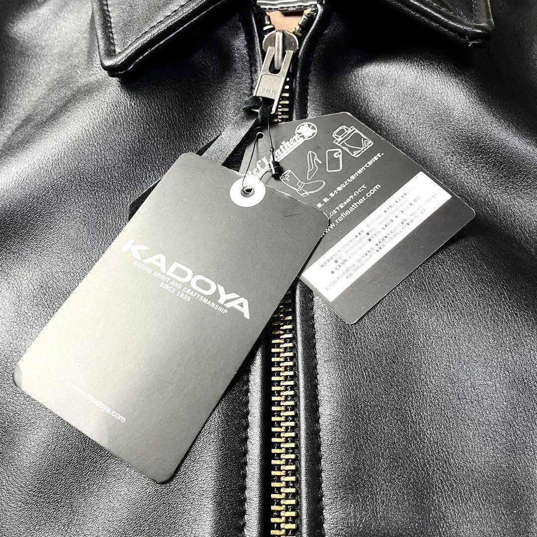 未使用保管/タグ付き/L✨カドヤ シングルライダース レザージャケット ブラック