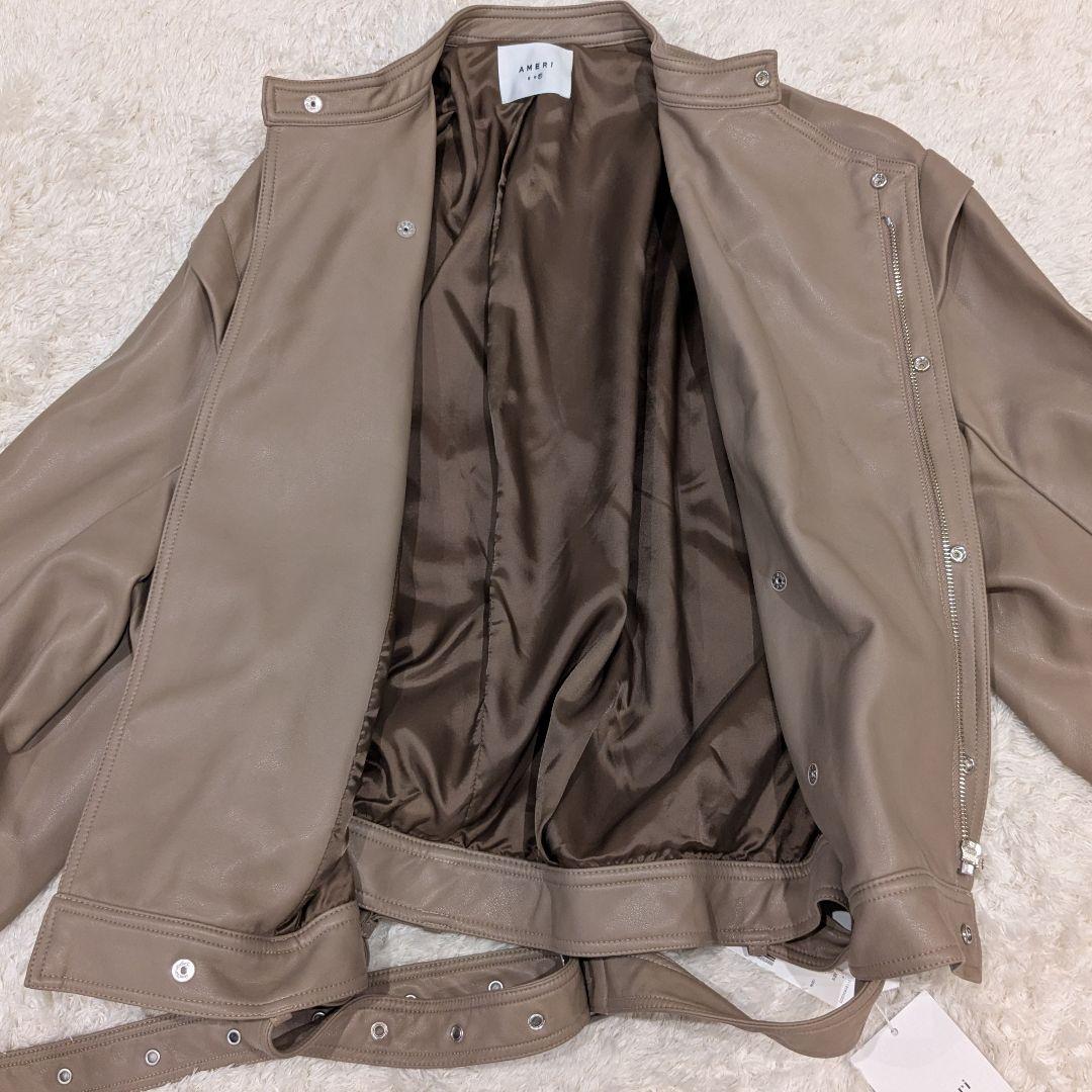 ✨新品✨タグ付✨Ameri ベージュ レザー シングルライダース