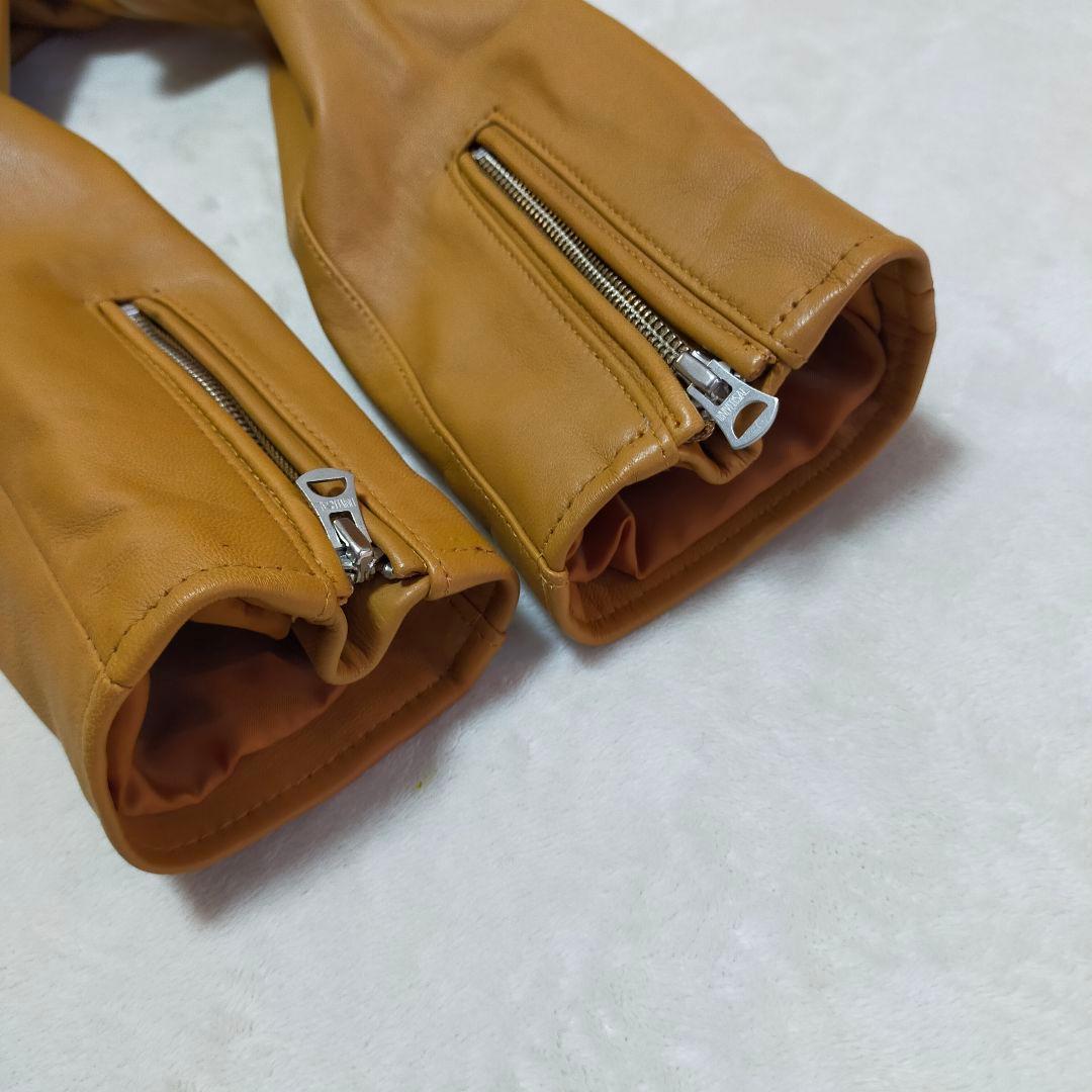 美品　ジーンズファクトリー　Lサイズ　羊革　シングルライダースジャケット