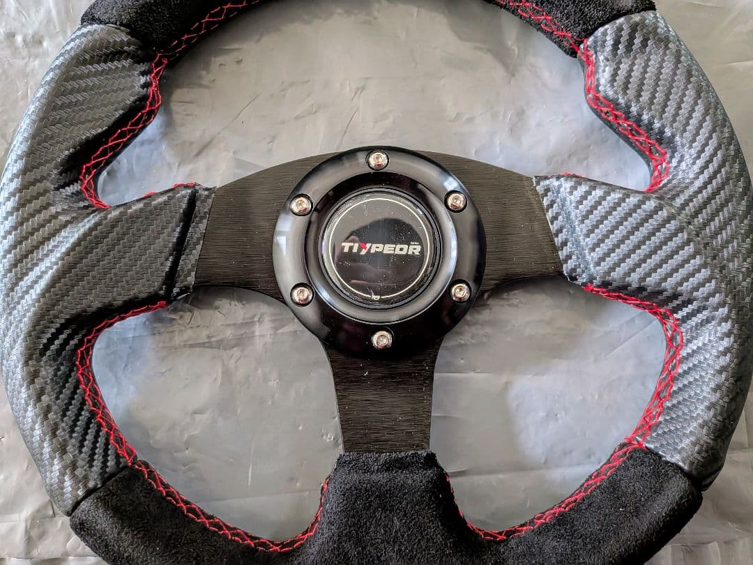 小径　28パイ　スポーツタイプ　ブラック&グレーコンビ　ステアリング