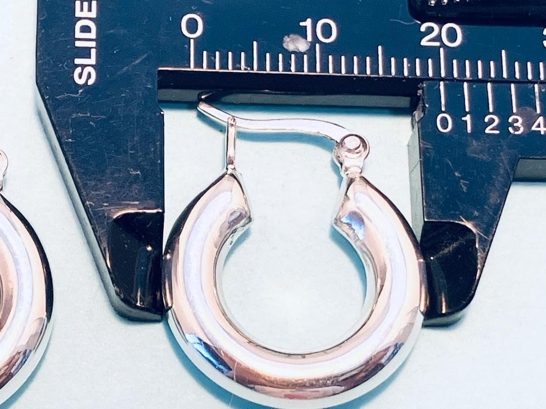 【銀製品】超重厚フープピアス 太さ５mm×外径２０mm