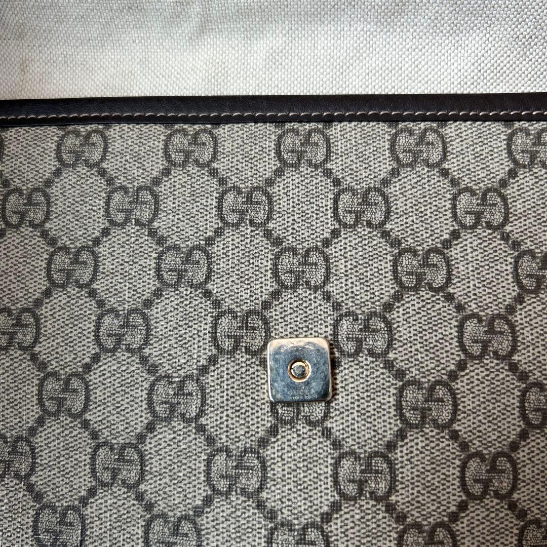 グッチ GG スプリーム PVC×レザー ショルダー バッグ メッセンジャー 茶