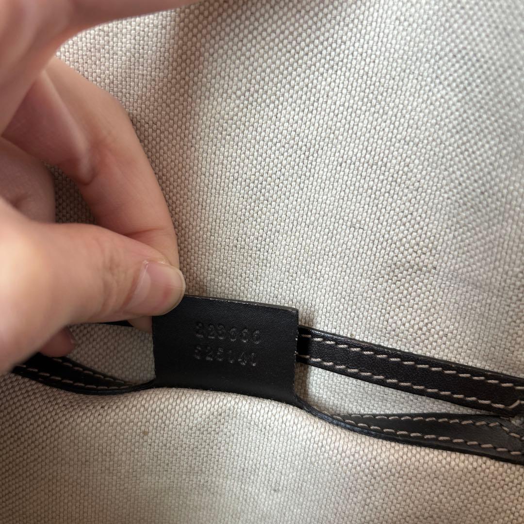 グッチ GG スプリーム PVC×レザー ショルダー バッグ メッセンジャー 茶