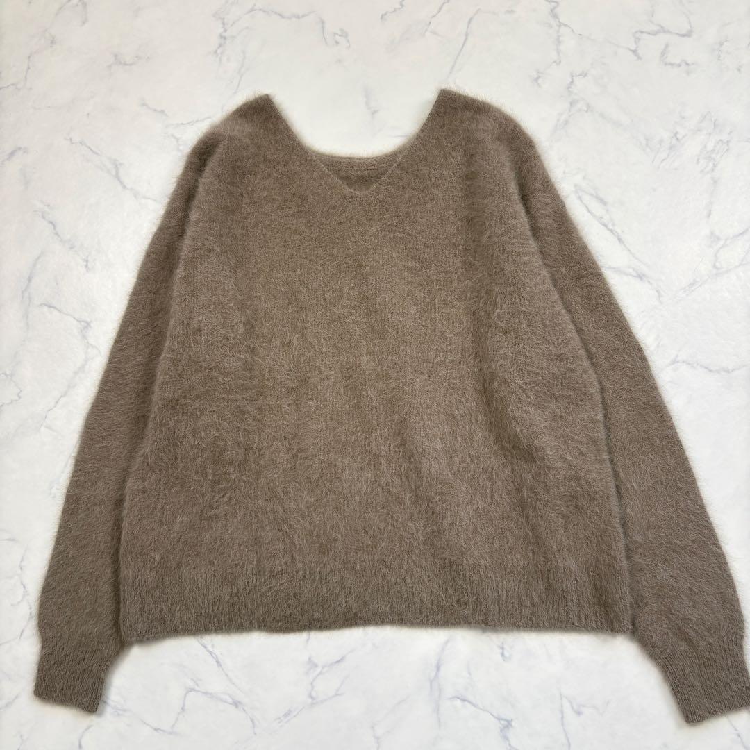 美品 バンヤードストーム FOXカシミヤVネックニット 24AW モカブラウン