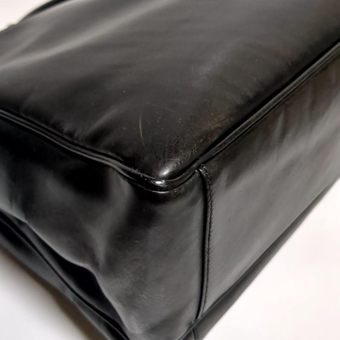 ✨PRADA✨ブリーフケース レザー ブラック 2室 ロゴ