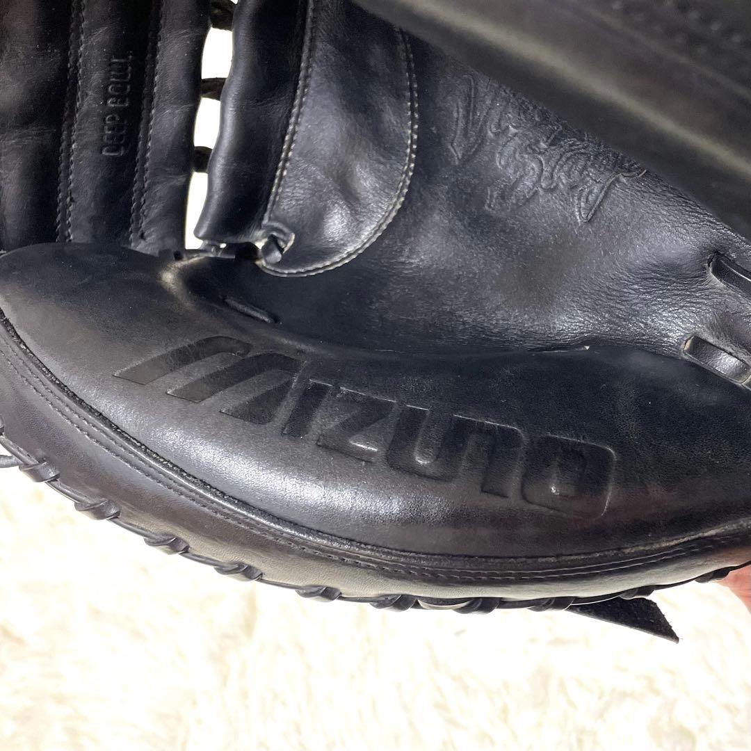 【美品】 ミズノ ビクトリーステージ 硬式 キャッチャーミット 黒 捕手用 厚革