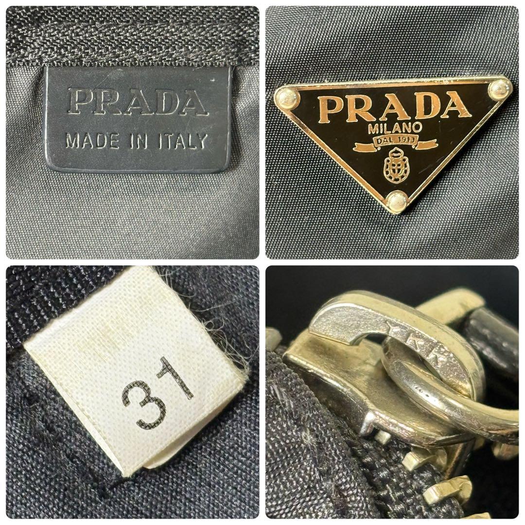 良品✨ PRADA ミニボストンバッグ 三角ロゴ ナイロン レザー ブラック