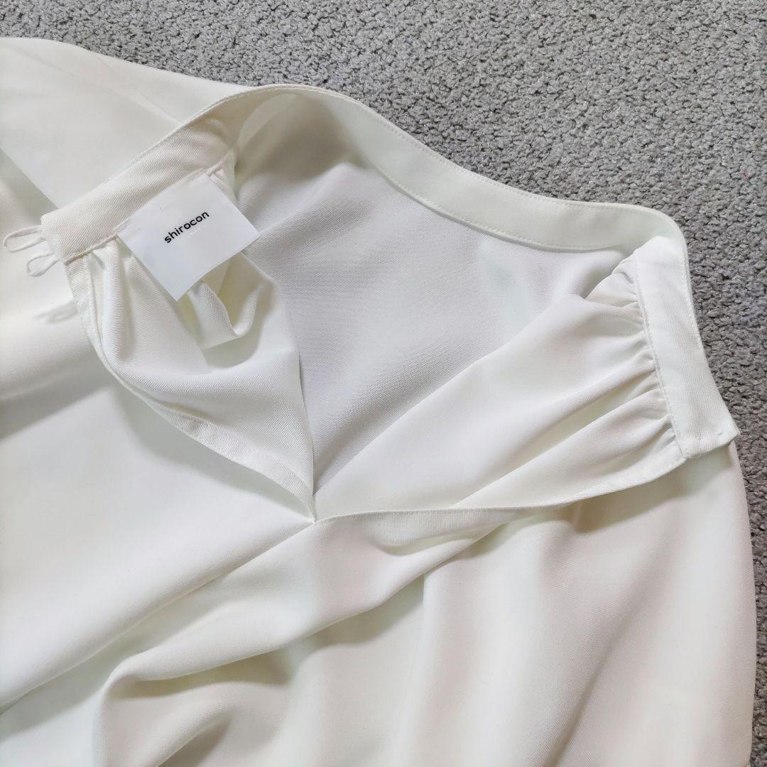 yori shirocon ヨリ シロコン ブラウス リボン 36 改良品 白