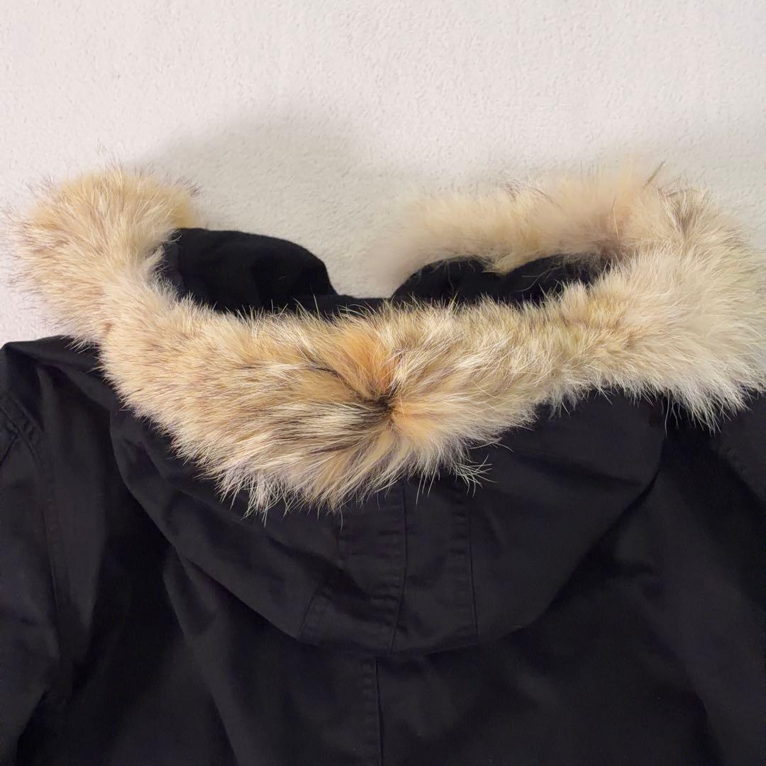 希少【ヒステリックグラマー】モッズコート コヨーテファー ライナー付 黒 S