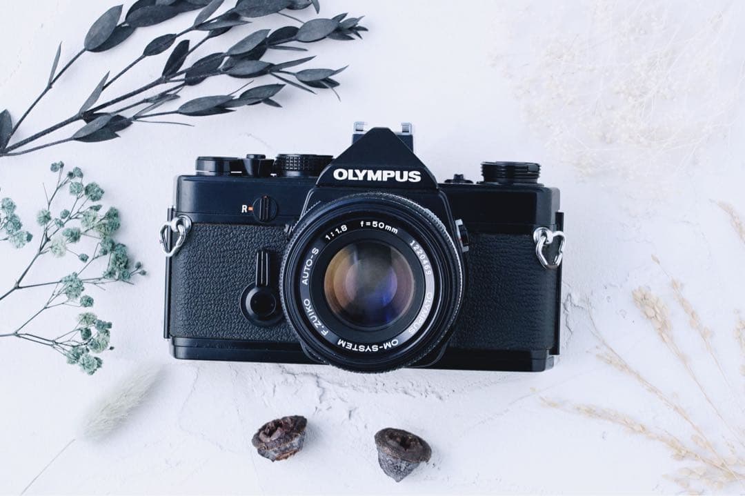 完動品、整備済◉Olympus OM-1 単焦点レンズ付き フィルムカメラ