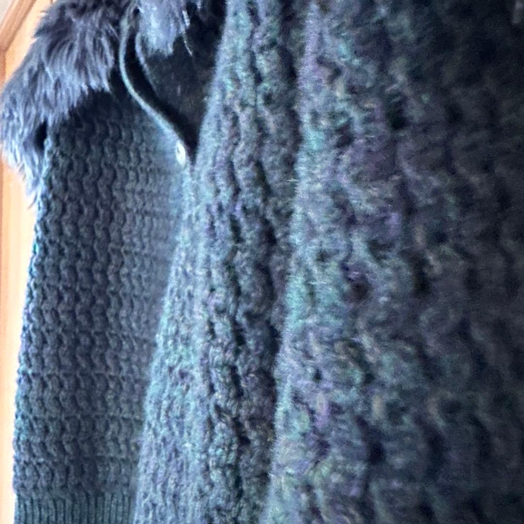 PRADA エコファーのビック襟付き　ニットカーディガン