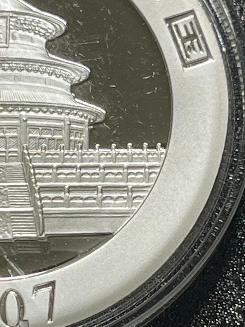 や*す様 銀貨　2007 中国　パンダ 10 元 1 オンス Ag.999