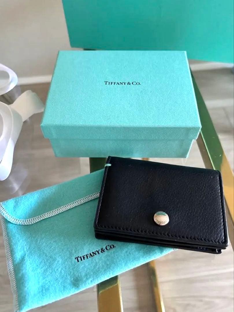 Tiffany & Co. ブラックレザー名刺入れ　カードケース　ティファニー
