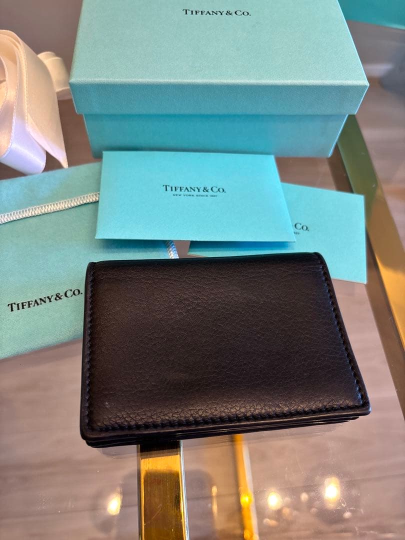 Tiffany & Co. ブラックレザー名刺入れ　カードケース　ティファニー