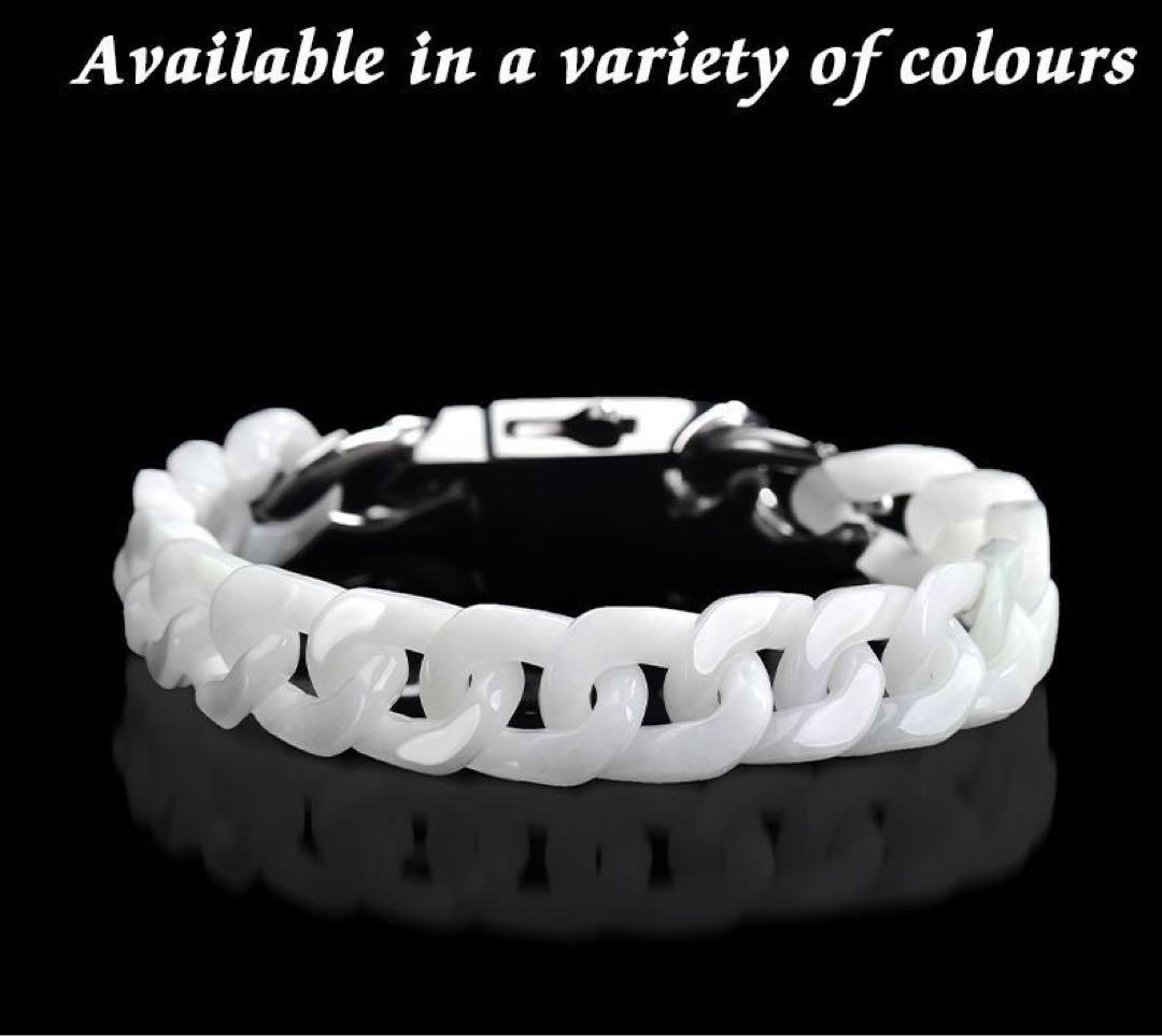 翡翠　ブレスレット　メンズ　エメラルドジャードキューバンチェーン 本物　鑑定書付