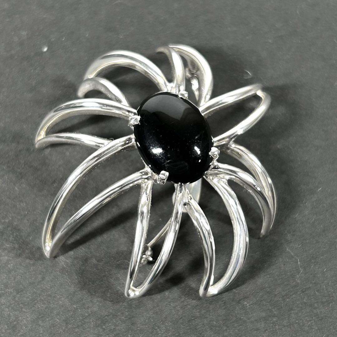 ティファニー ブローチ ファイヤーワークス シルバー925×オニキス 箱付き