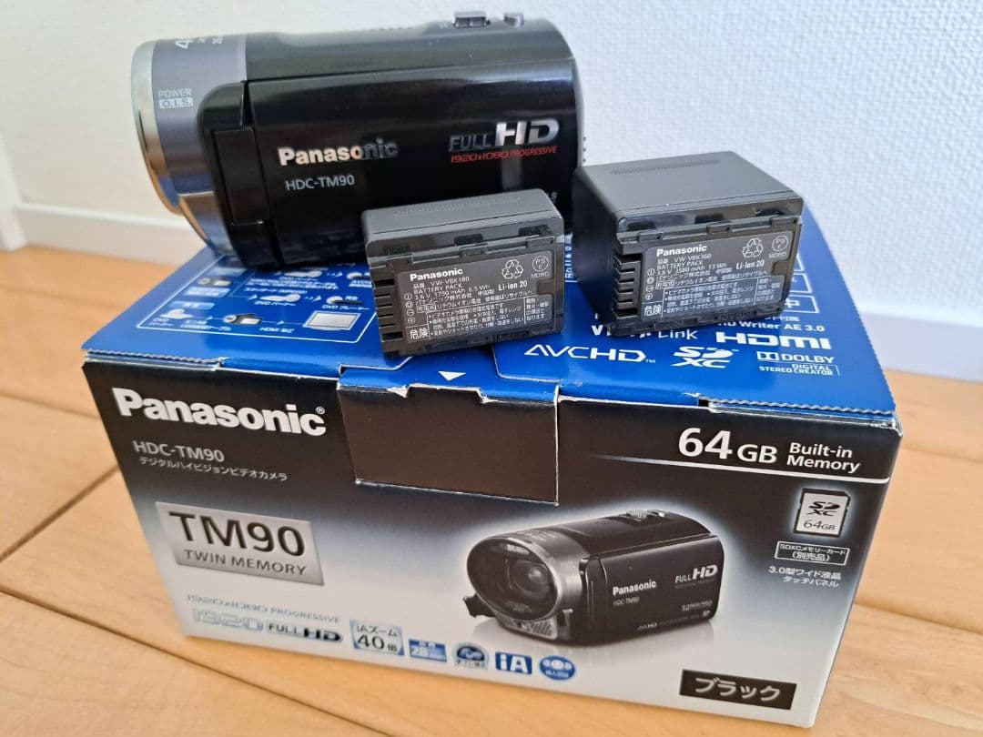 Panasonic HDC-TM90 ビデオカメラ 本体 64GB ＋大容量ＢＴ