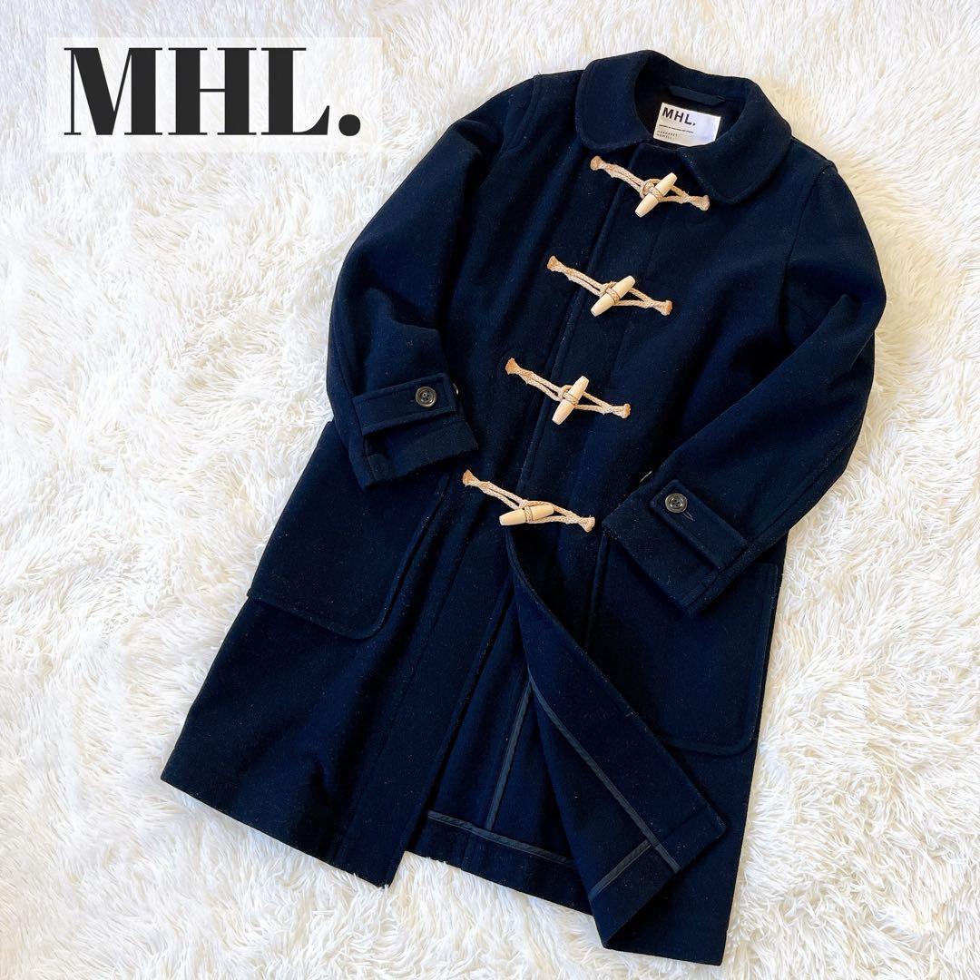 MHL. マーガレットハウエル 丸襟 ダッフルコート トグルボタン ウール 濃紺