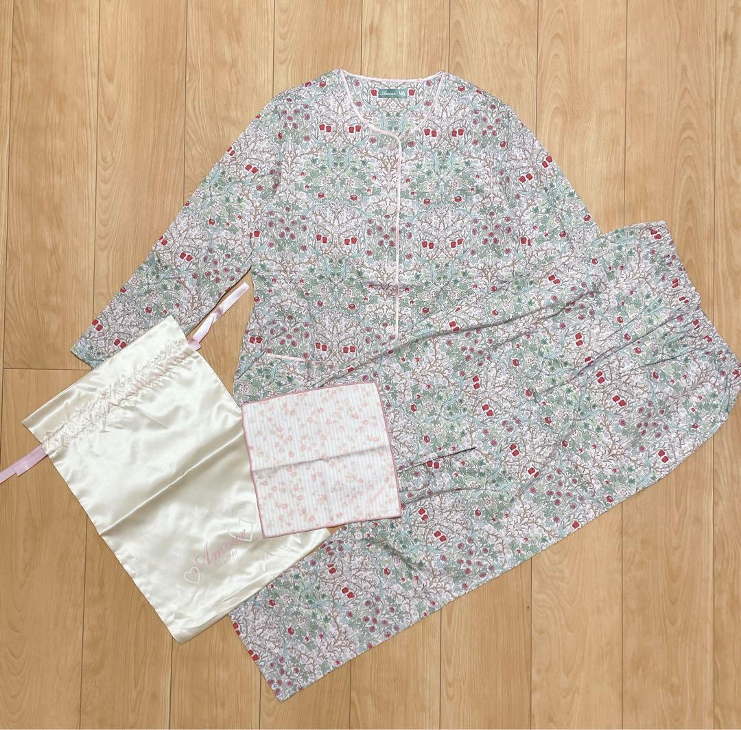 【新品タグ付き】 長袖 長ズボンAmour アムール ナイトウェア V&A L