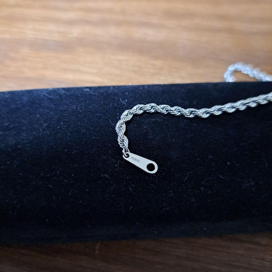 pt850　パイプロープ チェーンネックレス　 造幣局刻印プラチナ
