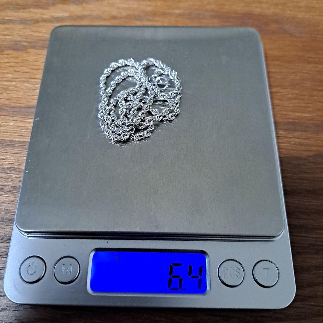 pt850　パイプロープ チェーンネックレス　 造幣局刻印プラチナ