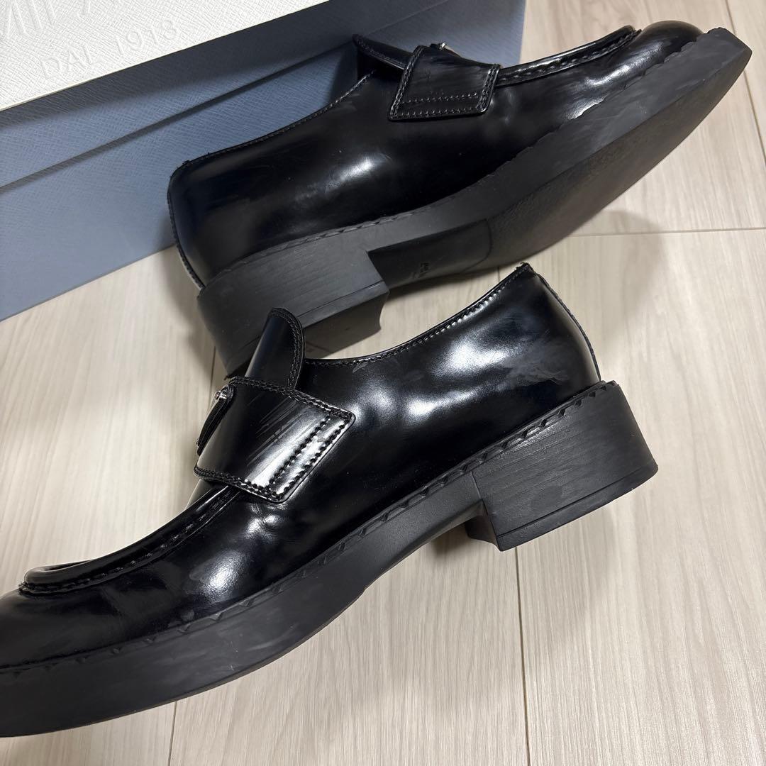 PRADA チョコレート ブラッシュドレザー ローファー　正規品