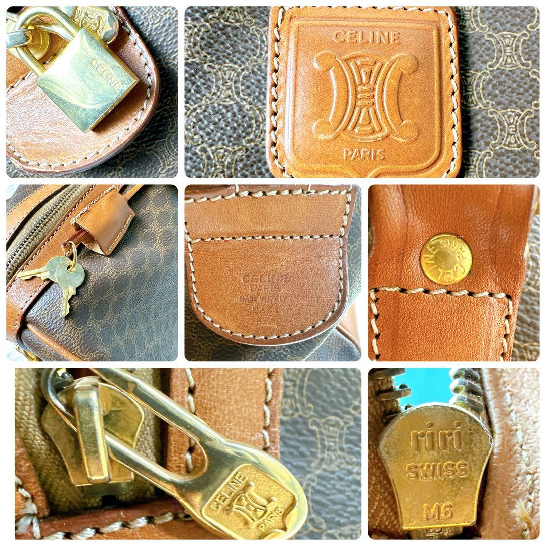 美品✨セリーヌ ボストンバック 大大容量 マカダム柄 トリオンフ 底鋲 鍵付