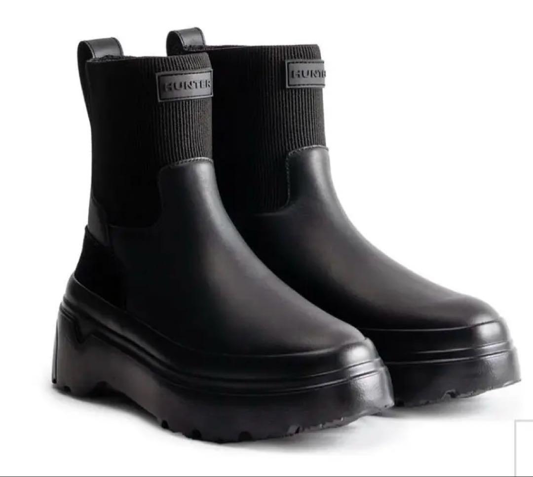 HUNTER レディース サイドゴアブーツ ブラック