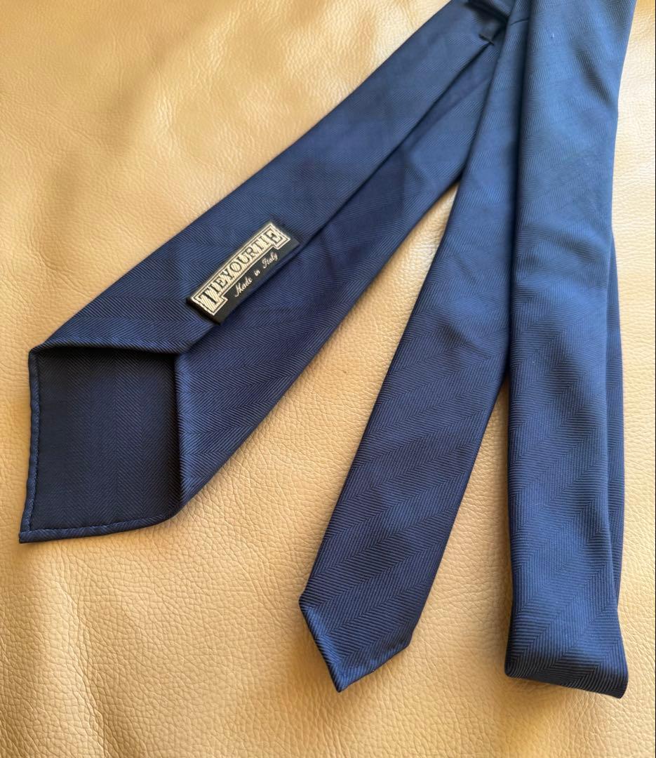 TIE YOUR TIE セッテピエゲ ネイビーソリッド LANA WOOL