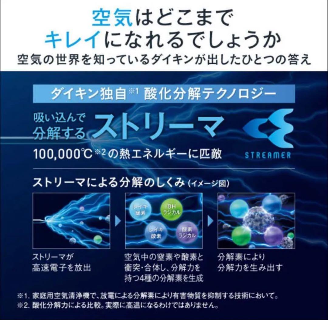 新品☆未使用　ダイキン UVストリーマ空気清浄機ACB50Z-S シルバー保証付