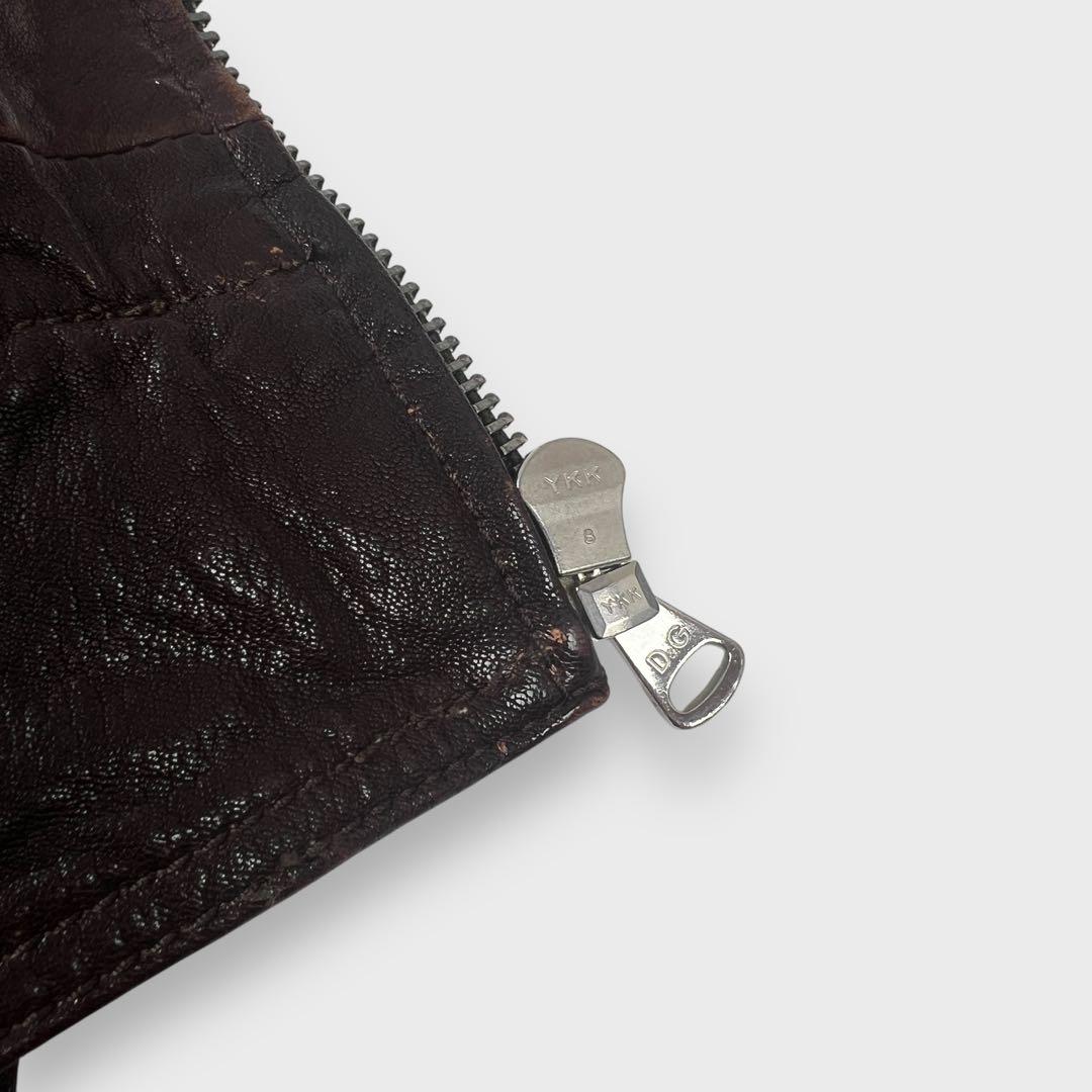 ジャケット・アウター DOLCE&GABBANA leather jacket brown D&G