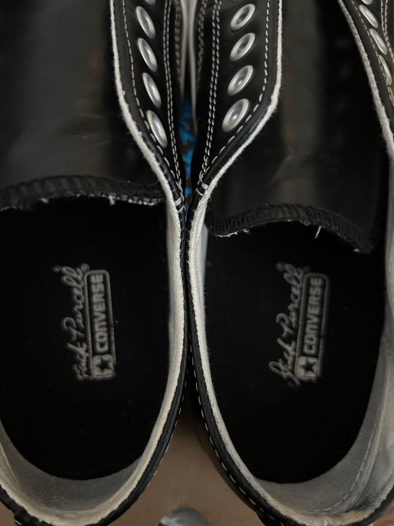 廃盤 コンバース ジャックパーセル レザー ブラック 26cm 箱付き 紐未使用