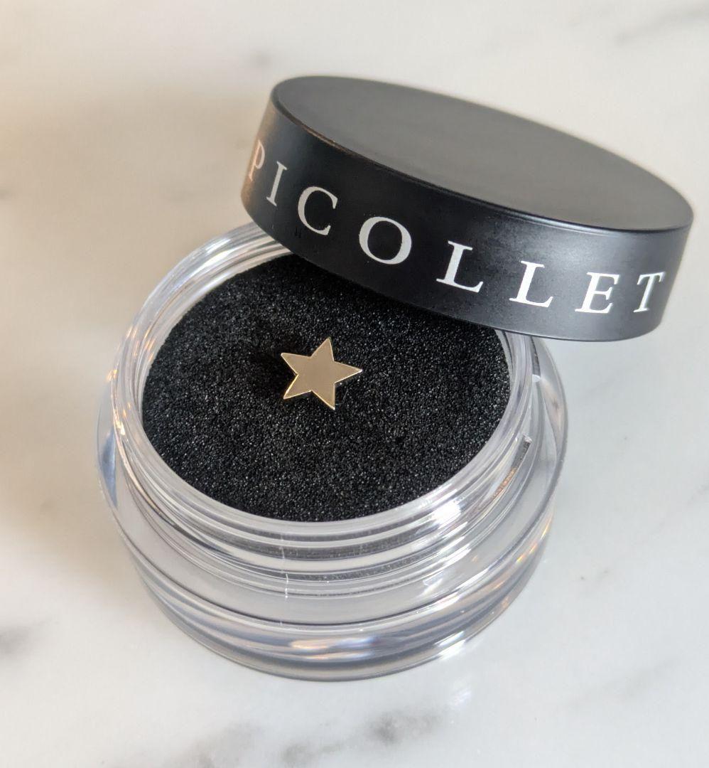 K10ホワイトゴールド×プラチナ850 星ピアス(片耳用) ネジ式 耳 ボディ